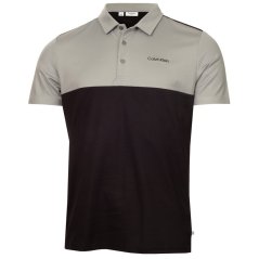 Calvin Klein Golf Men's Jc Block Short Sleeve Performance Polo Shirt Blk-Sil