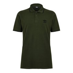 Umbro Logo Short Sleeve Polo Shirt Unisex Adults Rfl Grn/Blk