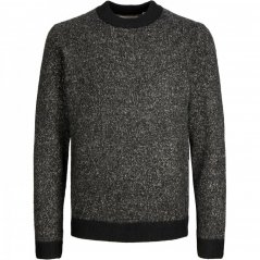 Jack and Jones Space Crew Neck Knitted Jumper Mens Black