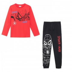 Character Spiderman Long Sleeve T-Shirt and Jogger Set Red/Black Multi