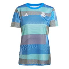 adidas Real Madrid Pre Match Shirt 2025 2026 Womens Blue