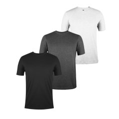Donnay Three Pack V Neck pánske tričko GreyM/CharM/Blk