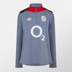 Umbro England Rugby Mid Layer Top 2024 2025 Mens Gray/Black/Red