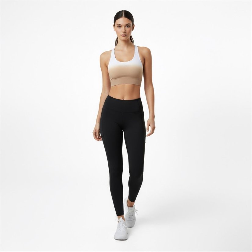 USA Pro Seamless Ombre Sports Bra Desert/White