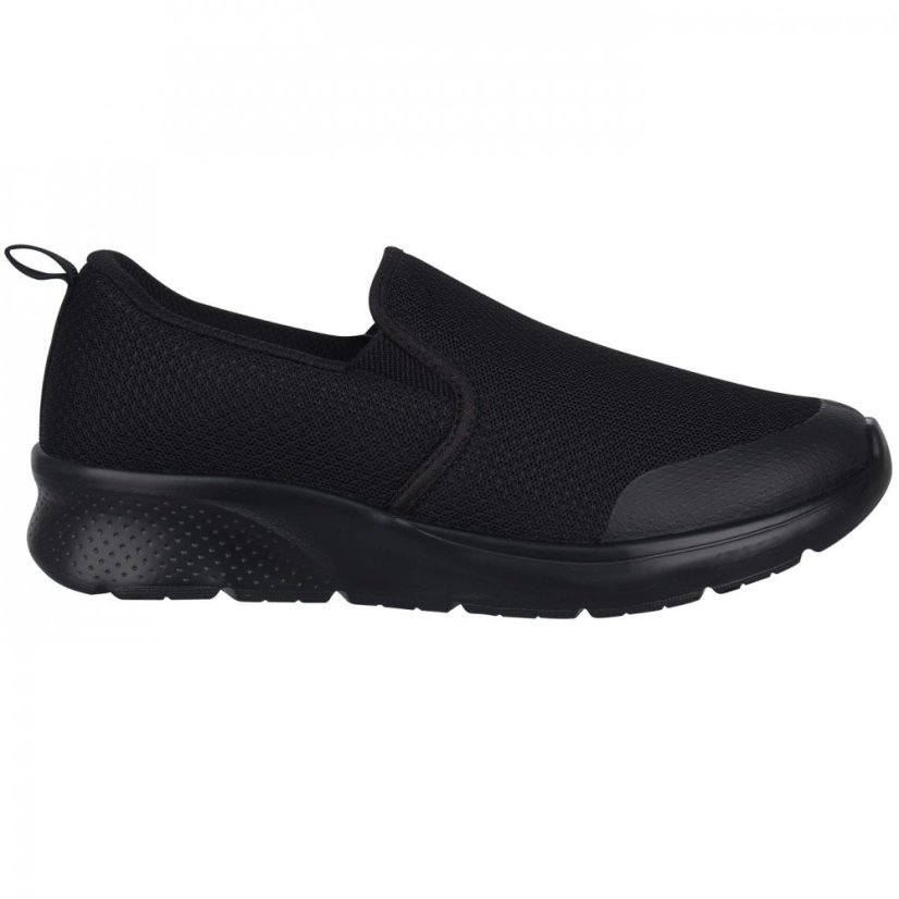 Slazenger Zeal Junior Boys Slip On Trainers Black/Black