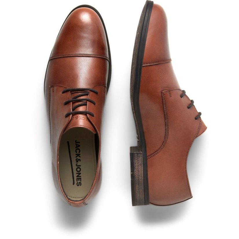 Jack and Jones Raymond Leather Shoe Mens Cognac