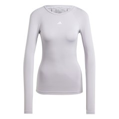 adidas TECHFIT Long Sleeve Training Long-Sleeve Top Womens Glory Grey F20