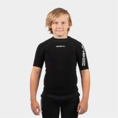 Gul JUNIOR EVOTHERM THERMAL FLATLOCK SHORT SLEEVE Black