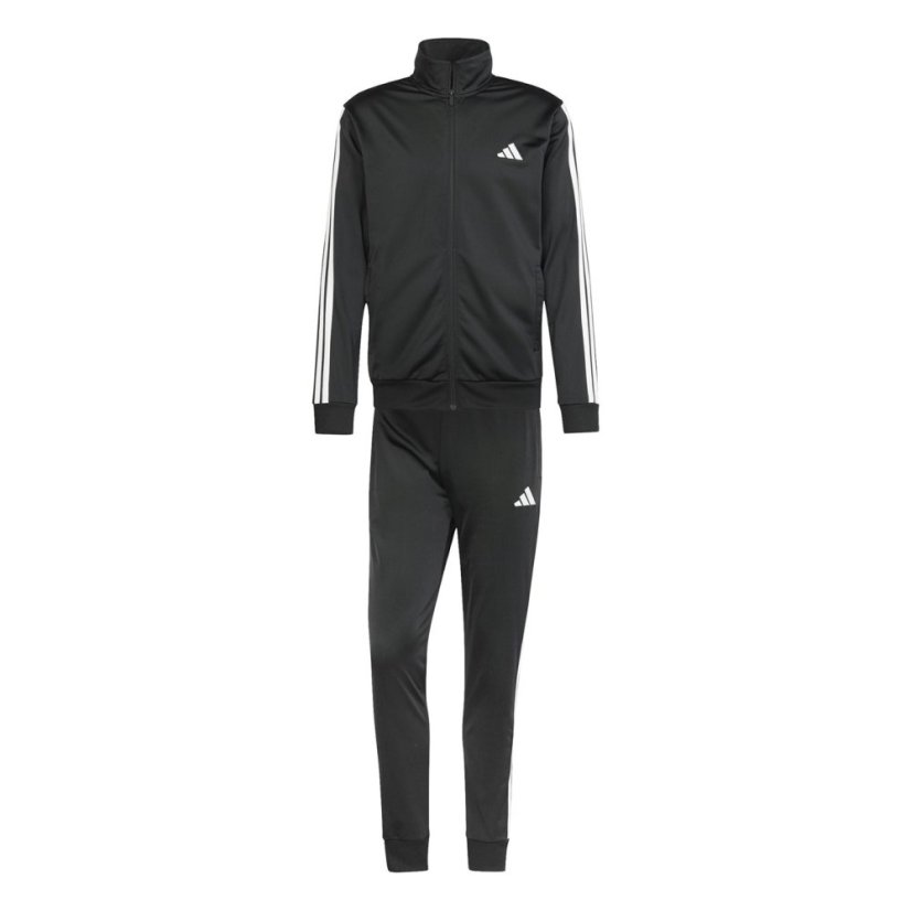 adidas Basic 3 - Stripes Tricot Tracksuit Black