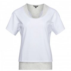 Golddigga Double Plain dámske tričko White/Grey M