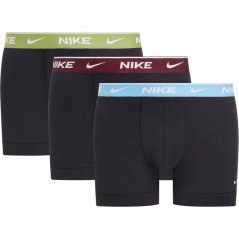 Nike 3 Pack Dri-FIT Essential Microfiber Trunks Mens Pur/Blue/Grn WB