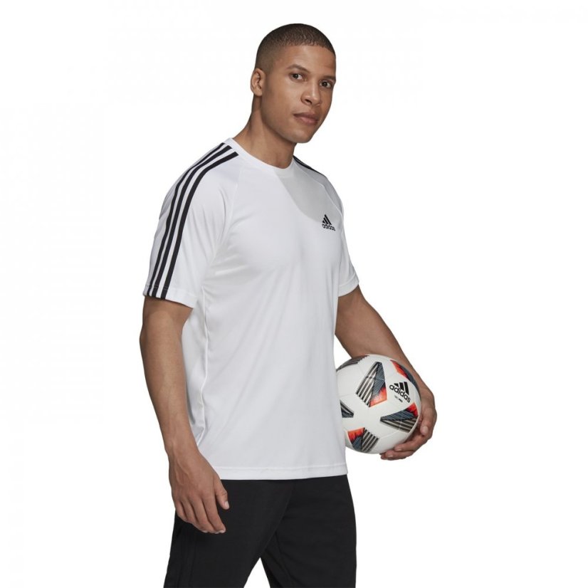 adidas Classic 3 Stripe Sereno pánske tričko White/Black