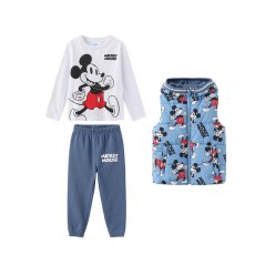 Character Unisex Kids Disney 3-Piece Fleece-Lined Gilet Mickey