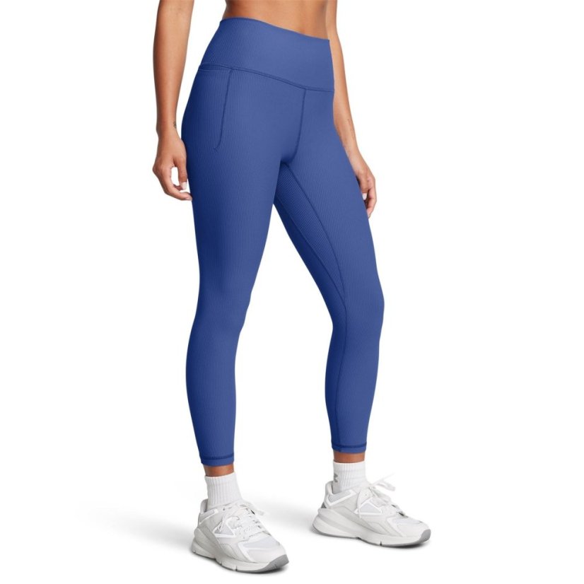 Under Armour Women's Meridian Rib Performance Gym Leggings Blue