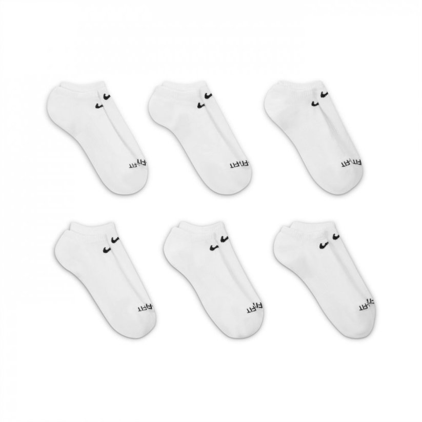 Nike Everyday Plus Cushioned Training No-Show Socks (6 Pairs) White