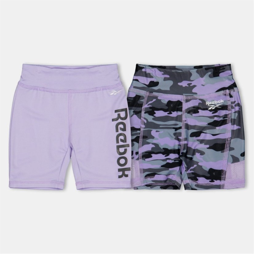 Reebok Kids' Camo Jersey Jogger Shorts Lavender