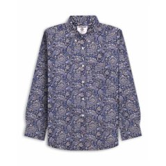 Lambretta Sleeve Paisley Shirt Navy