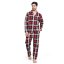 Linea Mens Family Christmas Check Flannel Pyjama Set Red/Navy