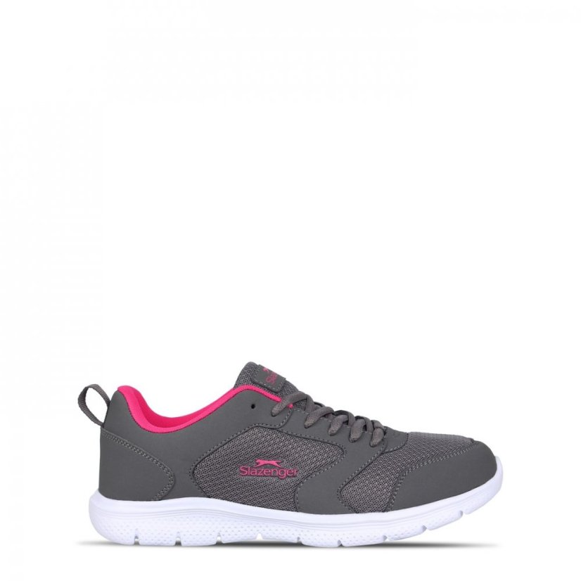 Slazenger Force Mesh Womens Trainers Charcoal/Pink