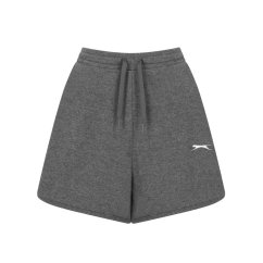 Slazenger Fleece Interlock Shorts Womens Charcoal
