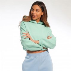 Light and Shade Cropped Hooded Top Ladies Mint