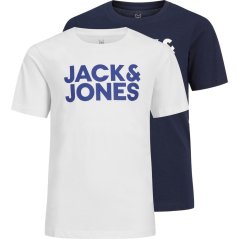 Jack and Jones Logo T-Shirt 2-Pack Junior Navy Blazer