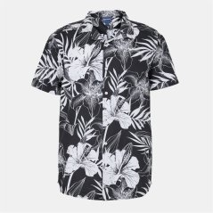 Bench Men's Dexus Short-Sleeve Patterned Shirt A Black