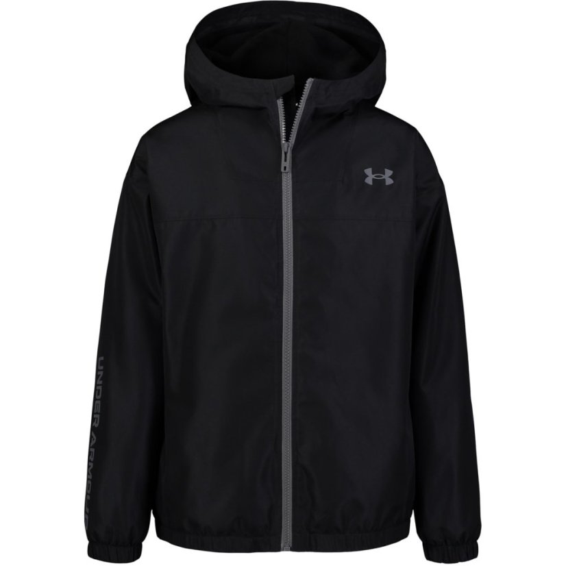 Under Armour Kids' Rain Hooded Long Sleeve Rain Anorak Black/Black