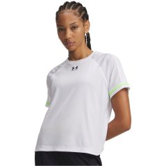 Under Armour Women's Challenger Boxy Short Sleeve Performance Gym Top White/Black
