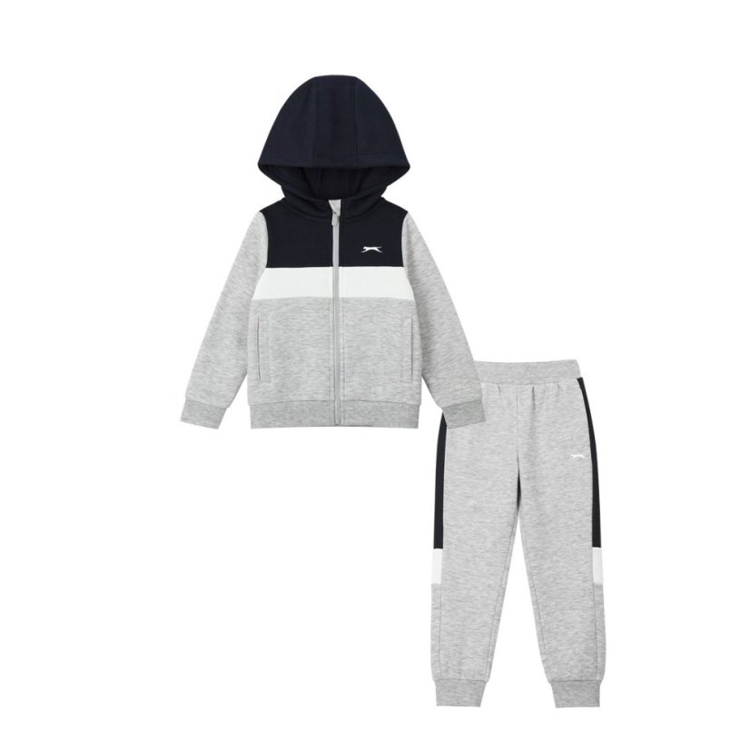 Slazenger Fleece Full Zip Track Suit Infant Boys Navy