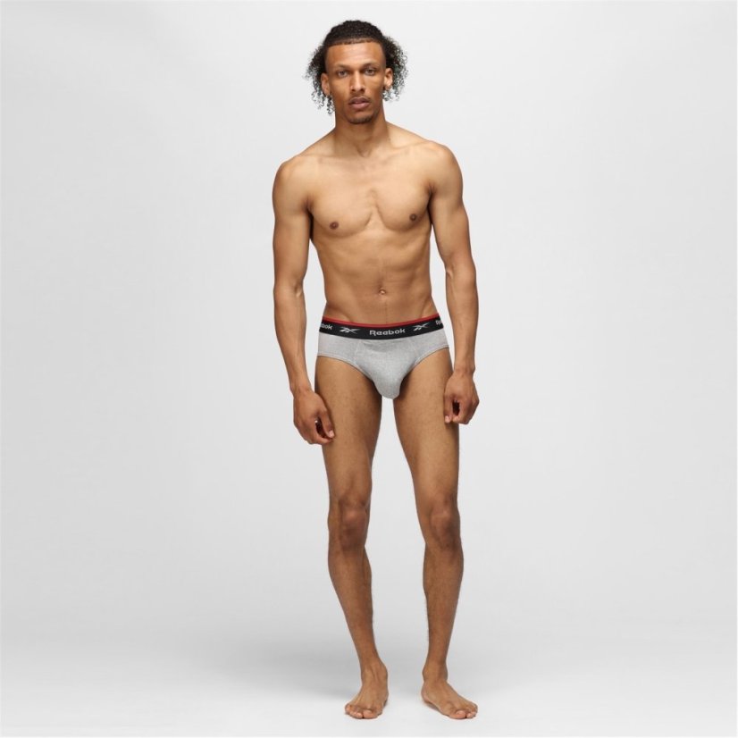 Reebok 3 Pack Mens Performance Briefs Black/White/Grey