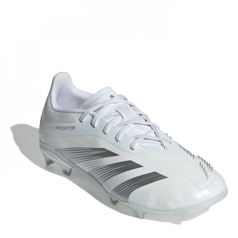 adidas Predator 24 Elite Children Firm Ground Football Boots White/Silver