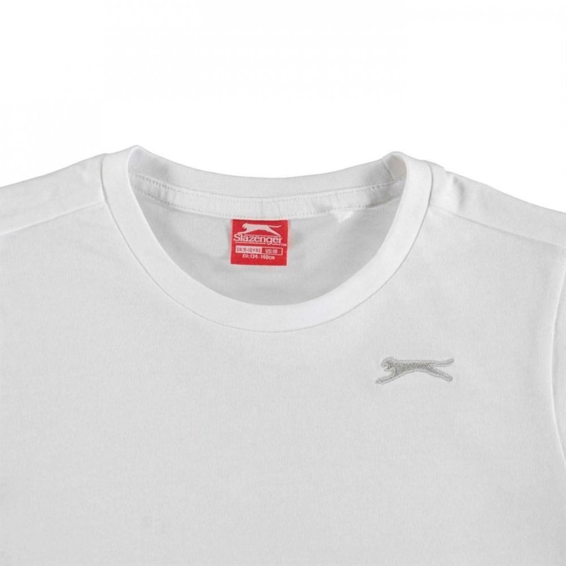 Slazenger Plain T Shirt Junior Boys White