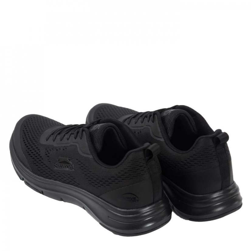 Slazenger Curve Support E-Mesh Trainers Mens Black/Black