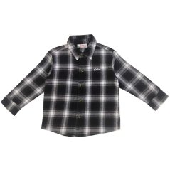 Star Kids' Long-Sleeve Flannel Patterned Shirt Black/White