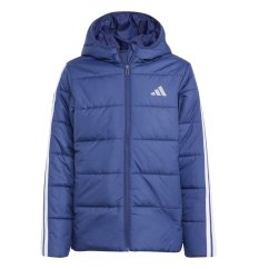 adidas Unisex Kids Essentials 3S Hooded Long Sleeve Puffer Jacket Dark Blue