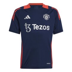 adidas Manchester United Training Shirt 2024 2025 Juniors Blue