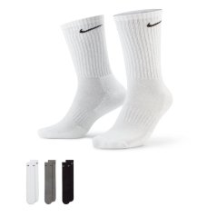 Nike Everyday 3 Pack Cotton Cushioned Crew Socks Blk/Gry/Wht
