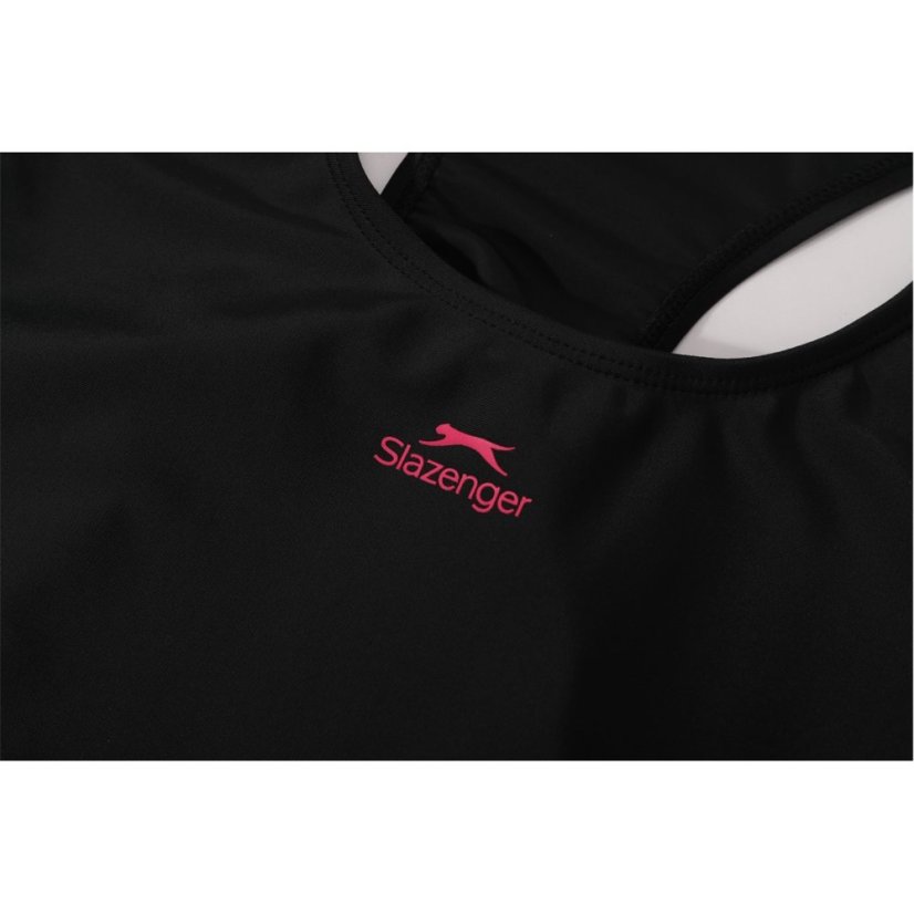 Slazenger Splice Racerback Swimsuit Womens Black/Fuschia