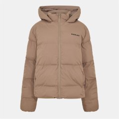 Everlast Womens Water Resistant Windproof Detachable Hood Long Sleeve Puffer Jacket Fawn
