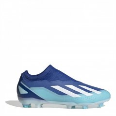 adidas X Crazyfast League Childrens Laceless Firm Ground Boots Blue/White