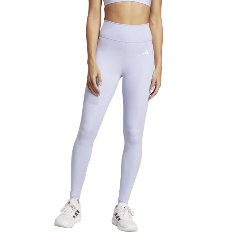 adidas Optime Essentials Stash Pocket Full-Length Leggings Womens Violet/White