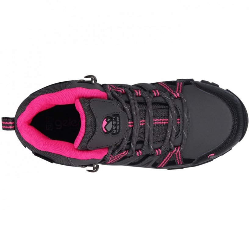 Gelert Horizon Mid Waterproof Childrens Walking Boots Charcoal/Pink