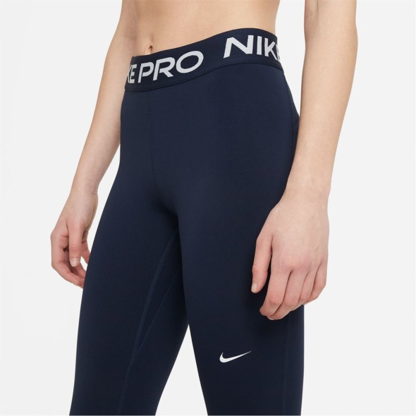 Nike Pro Women's Mid-Rise Mesh-Panelled Leggings Obsidian/ White