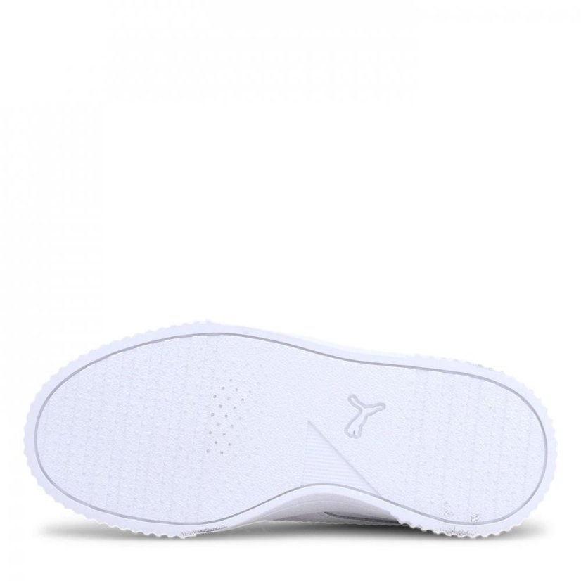 Puma Carina Leather Trainers Junior Girls White veľkosť 2