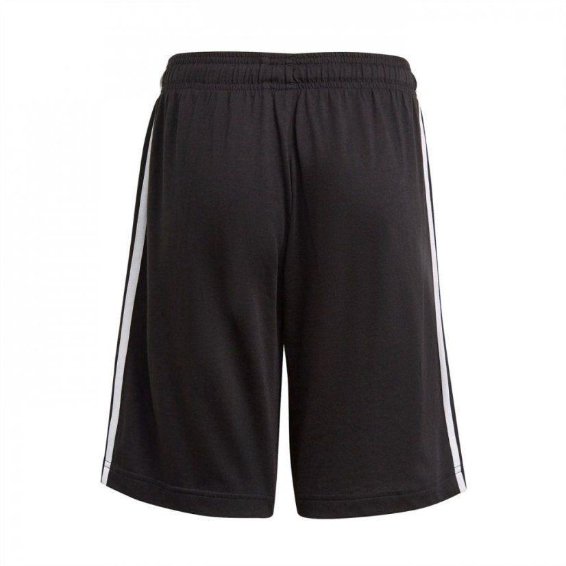 adidas Essentials 3 Stripe Jersey Short Juniors Black/White