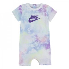 Nike Tie Dye Romper Baby Girls Violet Shock