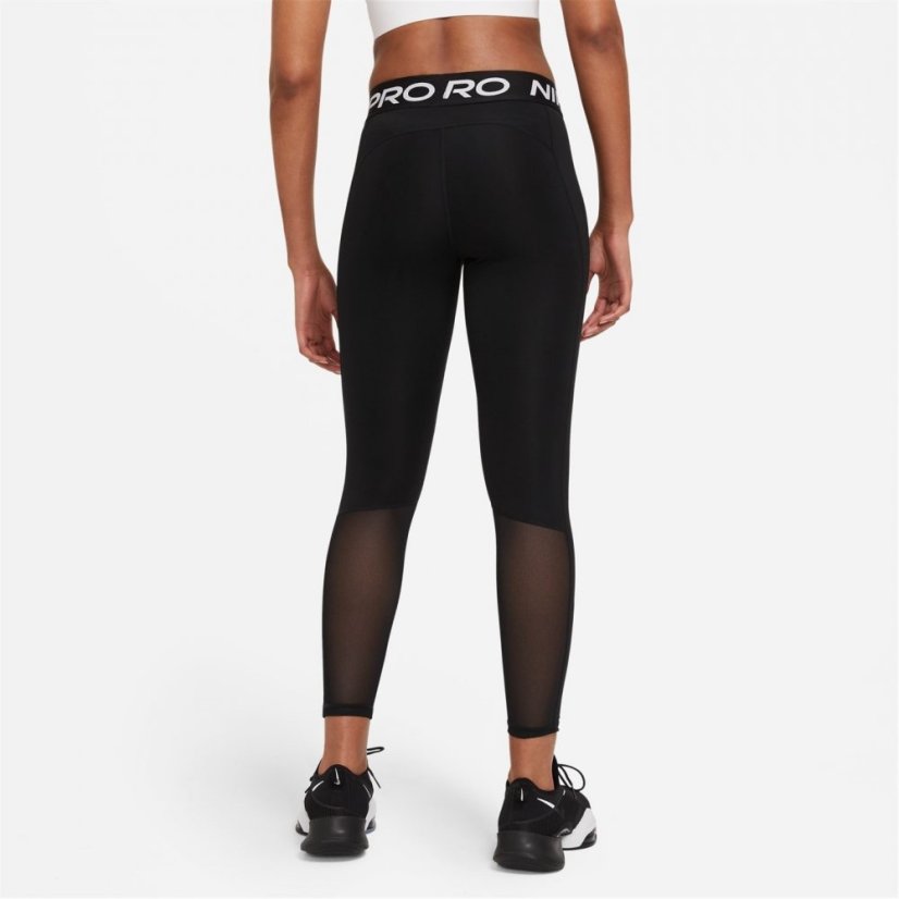 Nike Pro Women's Mid-Rise Mesh-Panelled Leggings Black