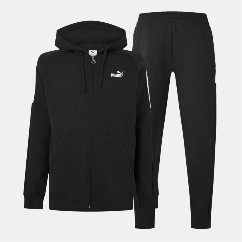 Puma Men's Fleece Tracksuit Black/White