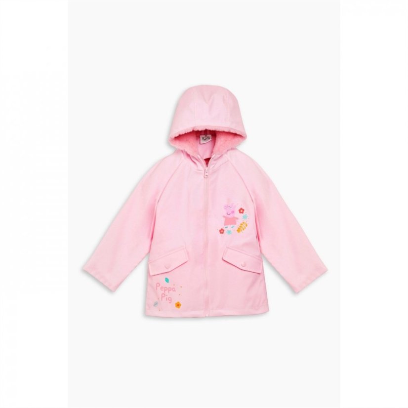 Character Peppa Pig Girls Fleece Lined Rain Coat Pink